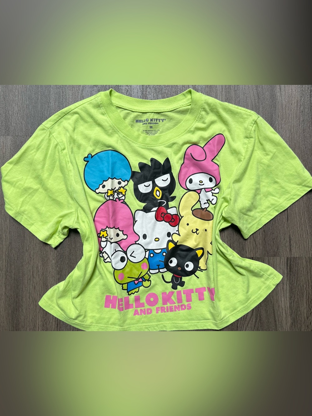 Hello Kitty and Friends Lime Green T-Shirt Tee Size Medium Sanrio